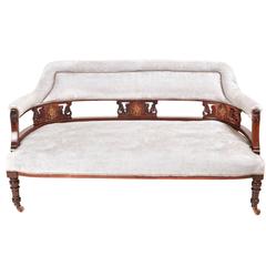 Edwardian Inlaid Rosewood Settee