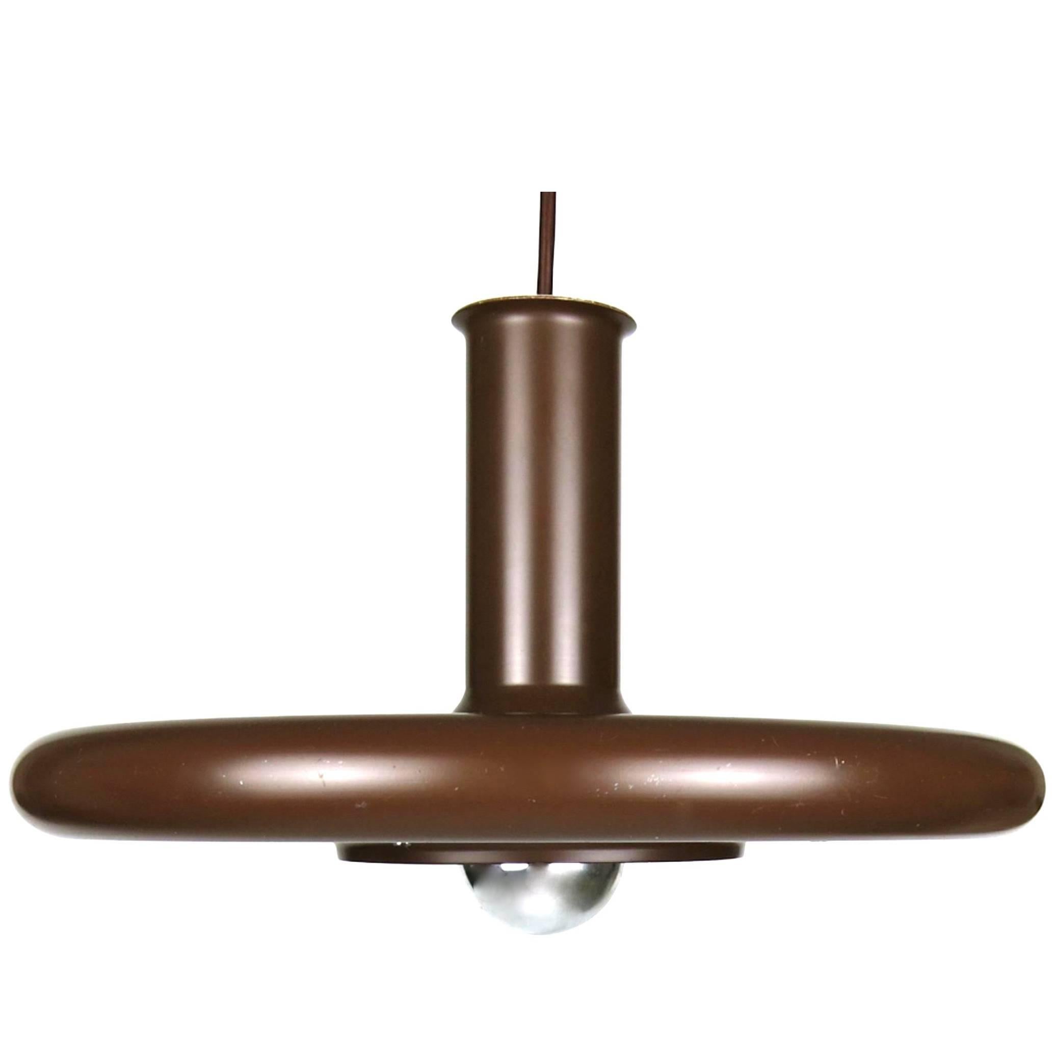 Danish Mid-Century Brown UFO Optima Lamp by Hans Due for Fog & Mørup For Sale