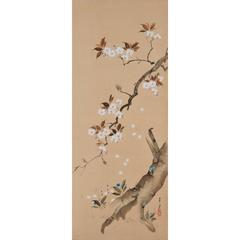 Suzuki Kiitsu, 19th Century 'Cherry Blossoms', Japanese Wall Panel Painting 6