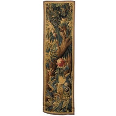 Narrow 18th Century, French Aubusson Tapestry with Tree and Flower
