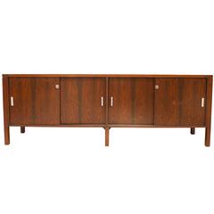 Retro Solid Mahogany Danish Mid-Century Sideboard Media Unit Credenza