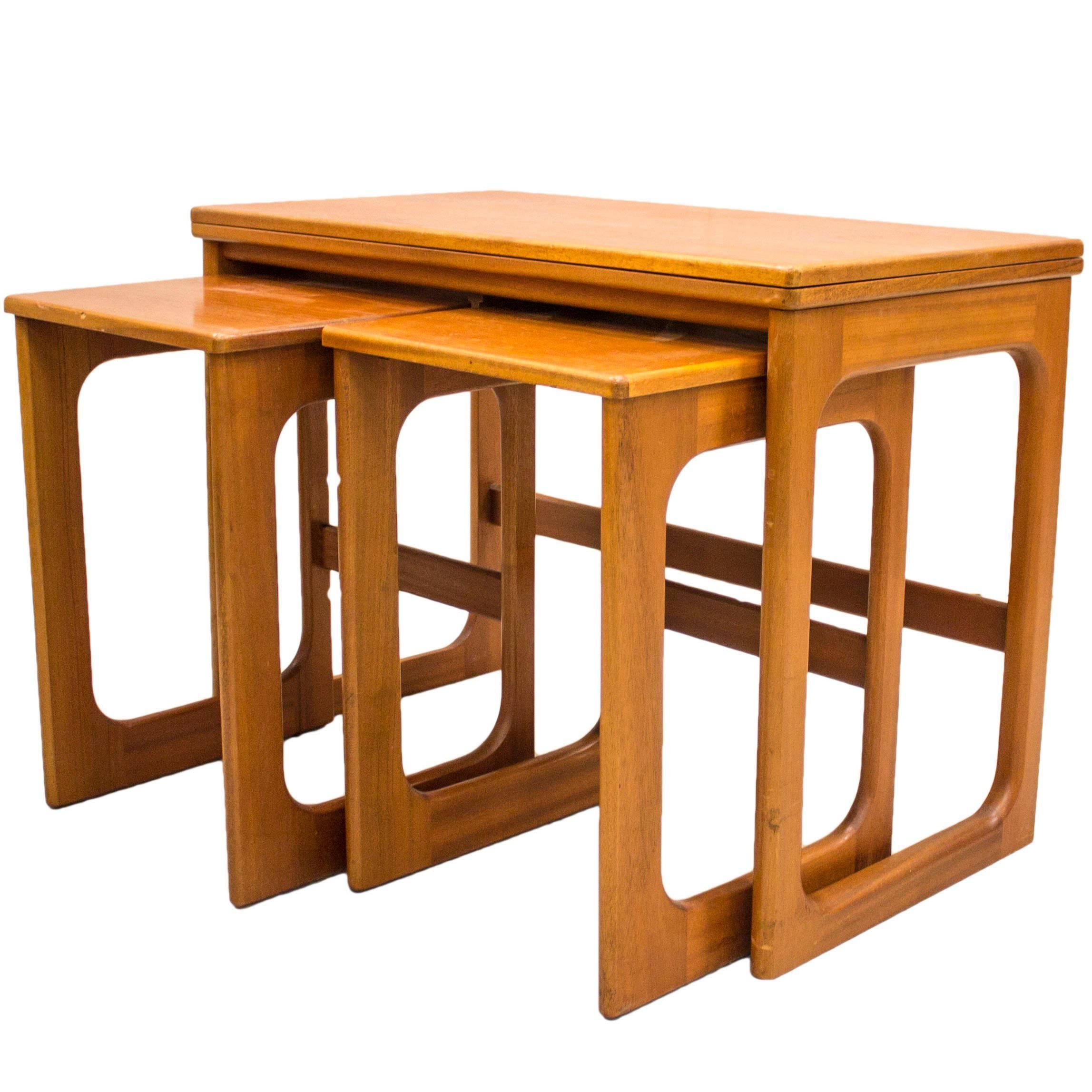 McIntosh Teak Triple Nest of Expanding Tables For Sale