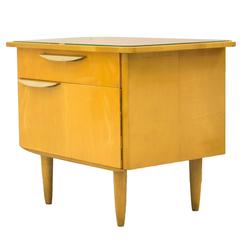 Vintage Pair of Italian Mid-Century Sycamore Bedside Tables Gloss