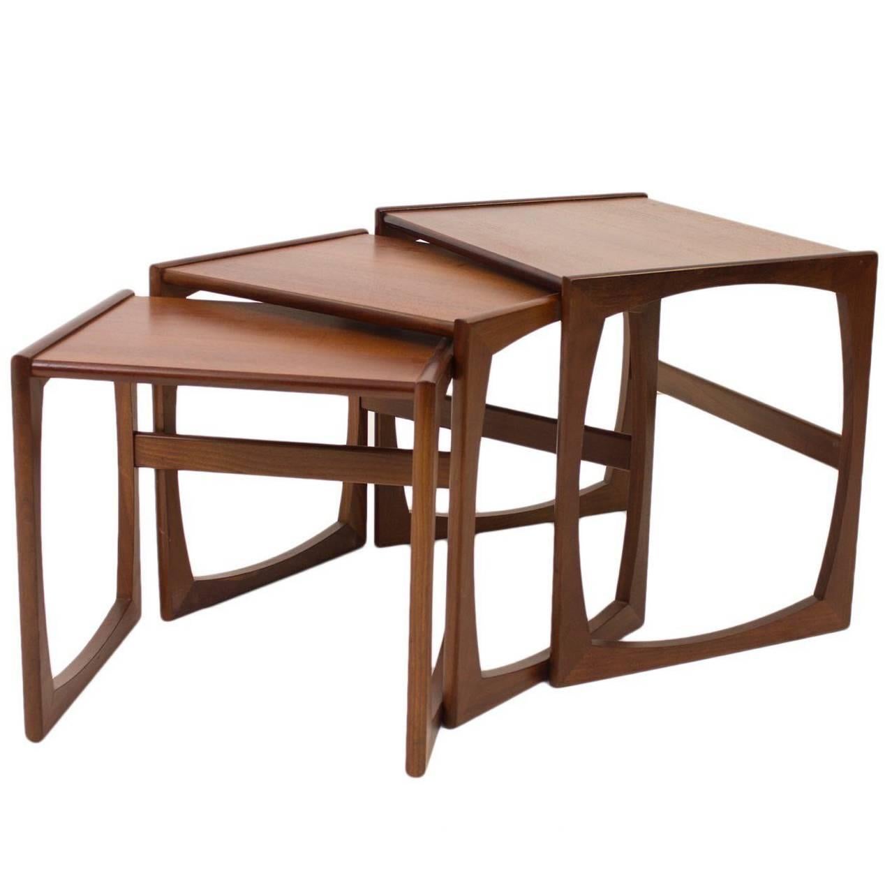 G Plan Quadrille Teak Nest of Tables by R Bennett For Sale