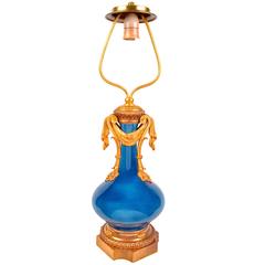 19th Century Chinese Powder Blue Vase or Lamp