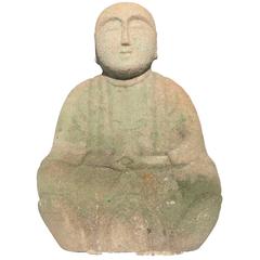 Japanese Vintage Stone BUDDHA Hand-Carved Spiritual Talisman