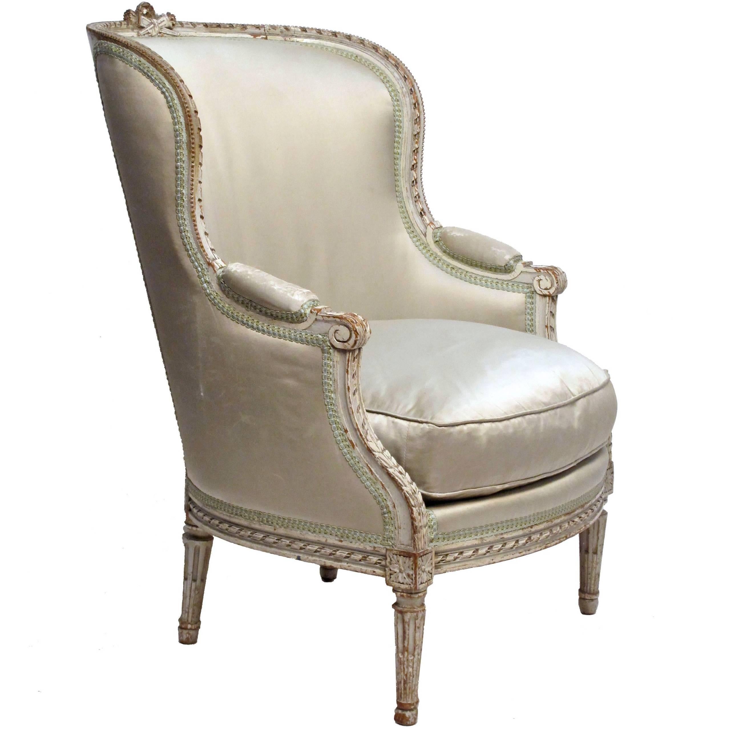 Louis XVI Style Bergere Chair, French, circa 1920
