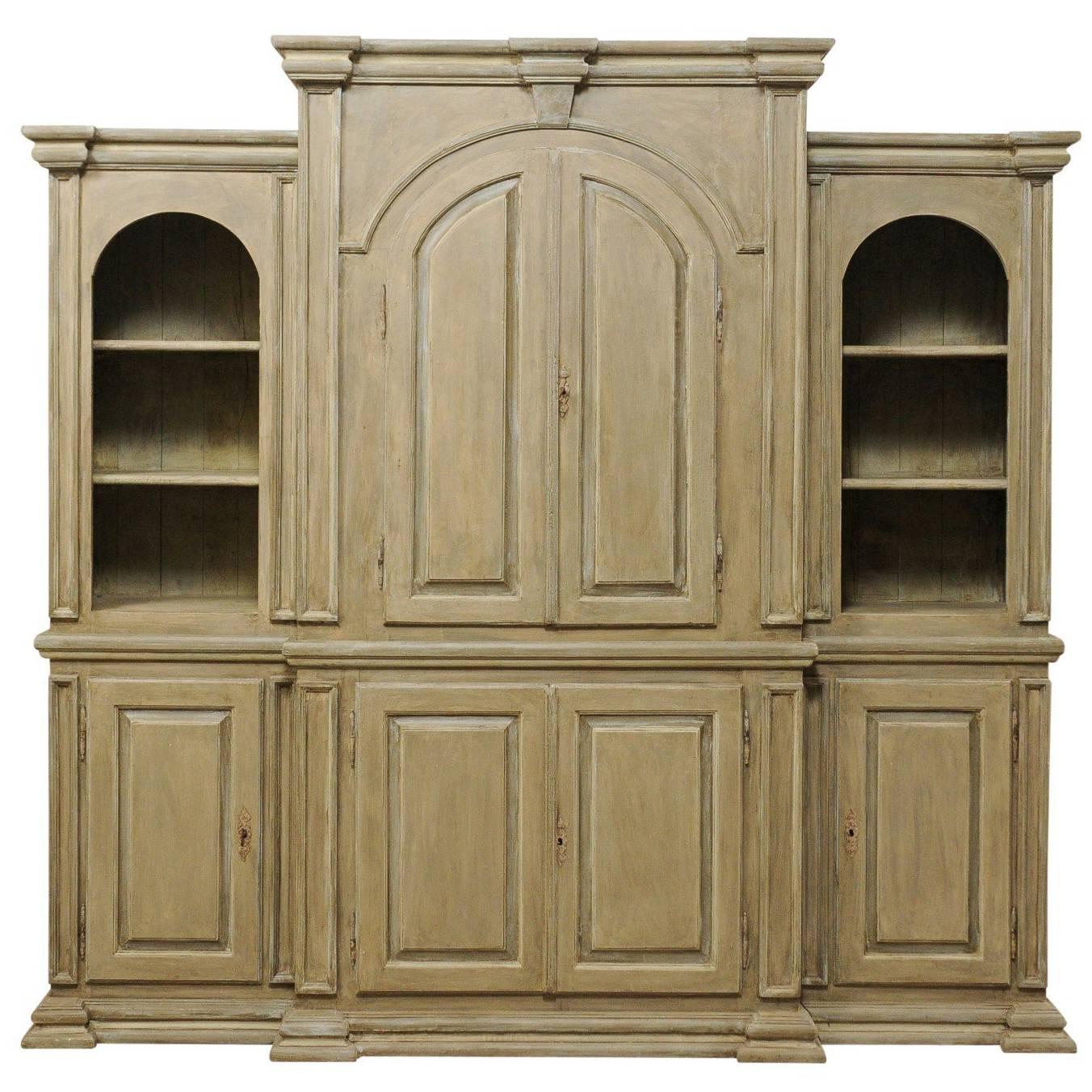 Large Sized Brazilian Painted Wood Cabinet Constructed from Reclaimed Wood
