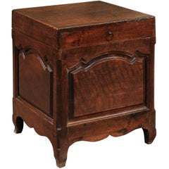 Antique Provincial Walnut Coffer with Lift Lid, 18th Century France