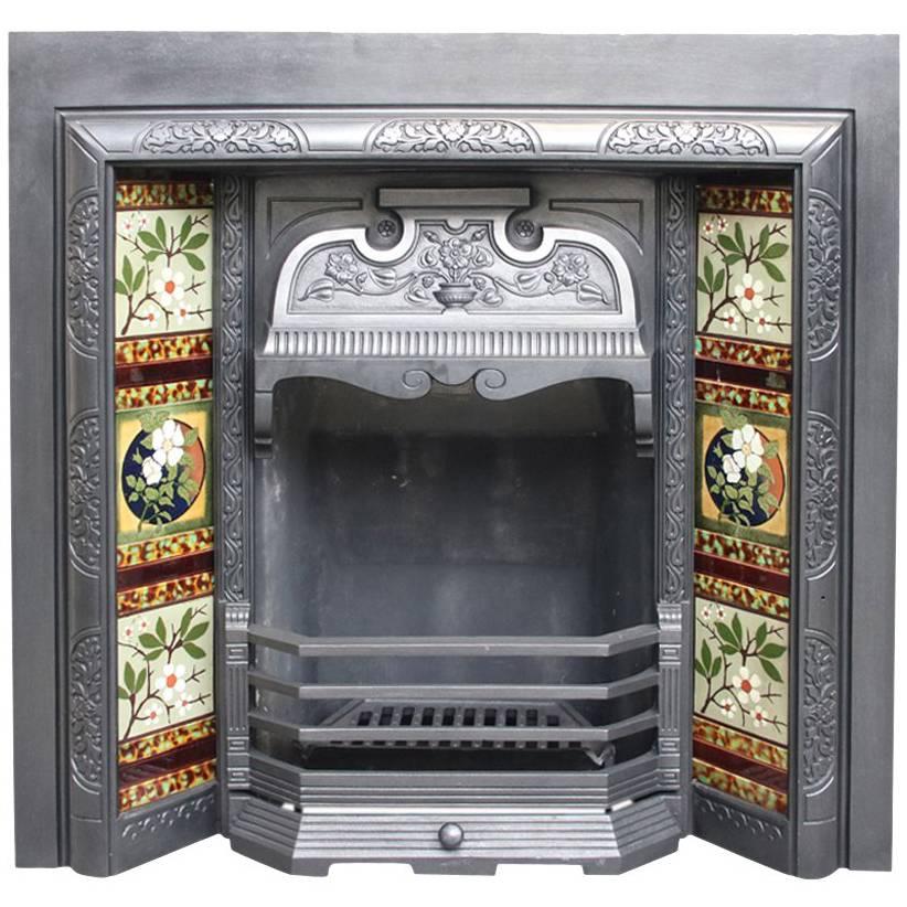 Reclaimed Late Victorian Cast Iron Fireplace Insert