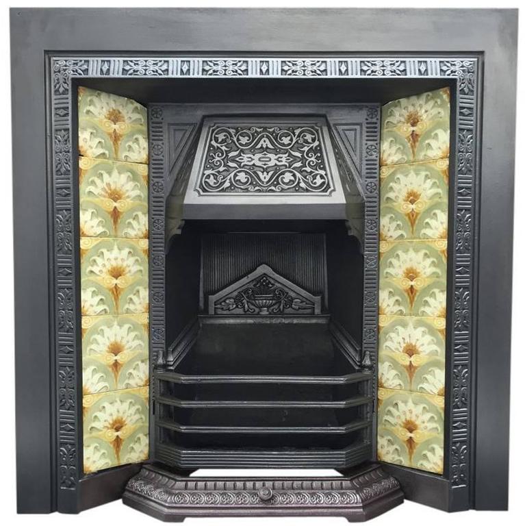 Late 19th Century Victorian Cast Iron Fireplace Insert For At Late 19th Century Victorian Cast Iron Fireplace Insert For