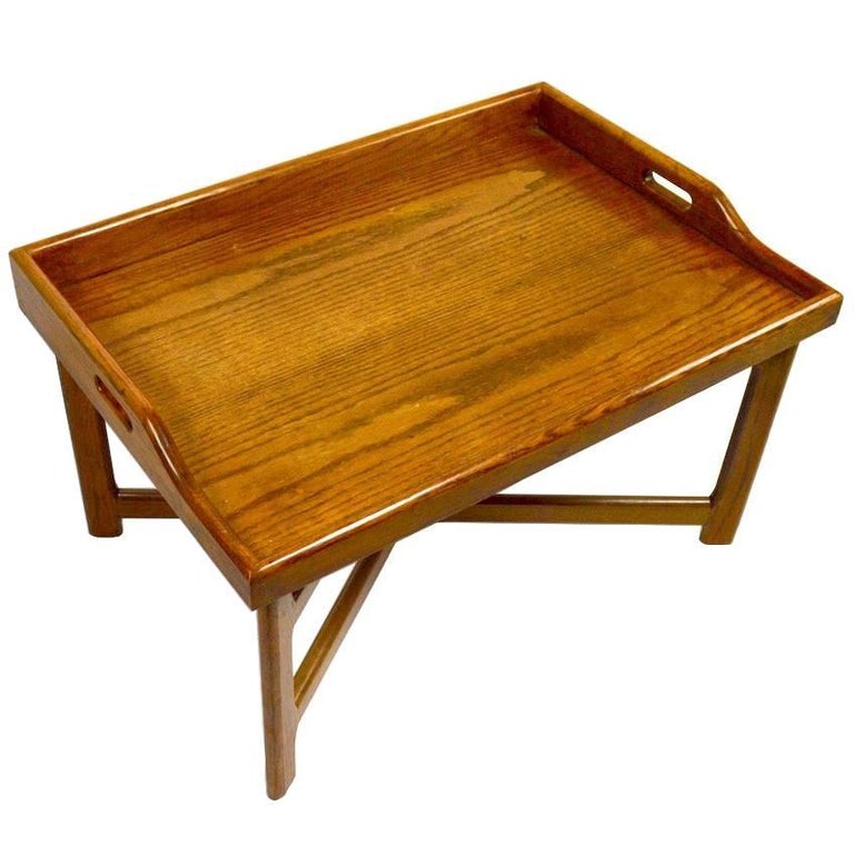 Solid Oak Tray Top Table For Sale at 1stDibs