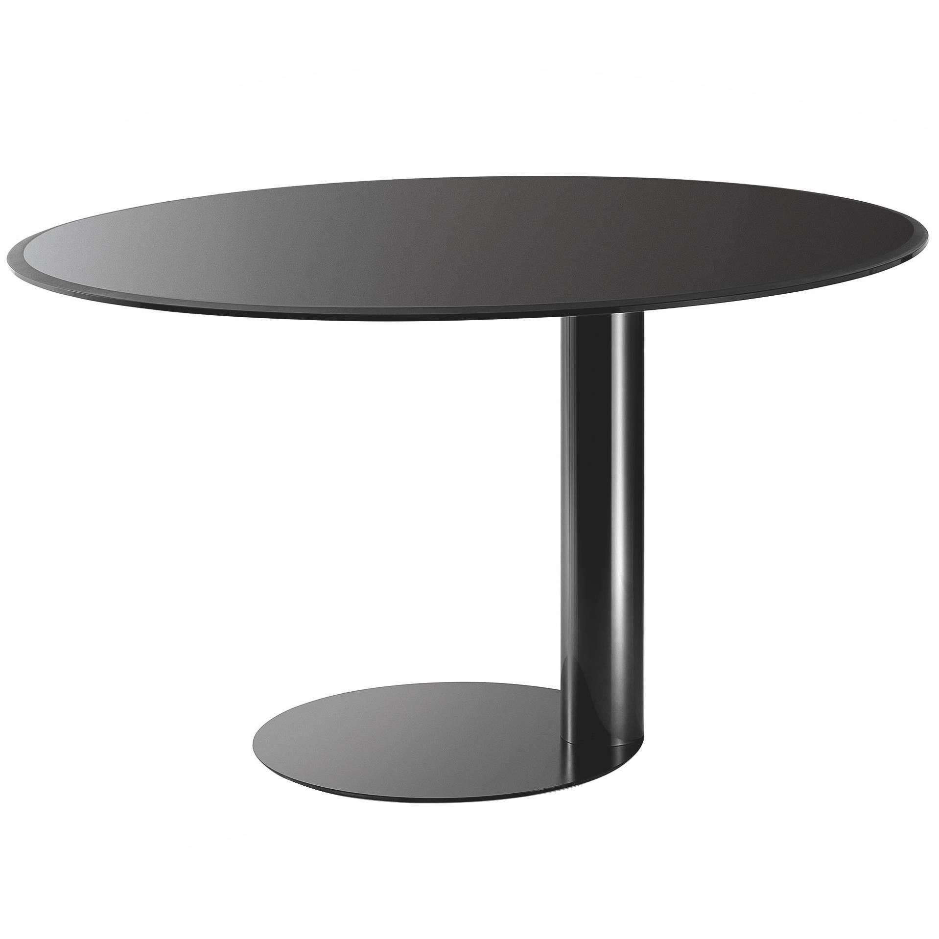 Gallotti and Radice Oto Table in Black, Blue-Grey or Liquorice Colored Glass For Sale