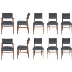 Set of Ten Maze Walnut Dining Chairs