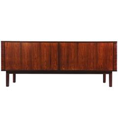 Danish Modern Rosewood Tambour Door Credenza by Hornslet Møbelfrabrik