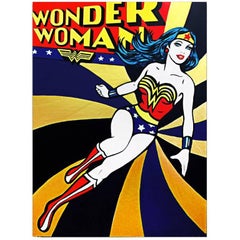 "Wonder Woman" Original Acrylic  Painting by Hatti Hoodsveld