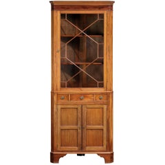 Late 19th Century Mahogany Two Section, Double Corner Cupboard