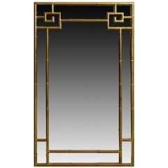 Large Faux Bamboo Brass Mirror