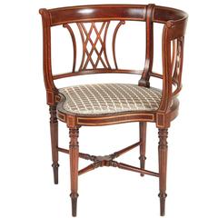 Edwardian Mahogany Inlaid Corner Chair 3