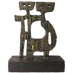 Brutalist Cast Metal Sculpture