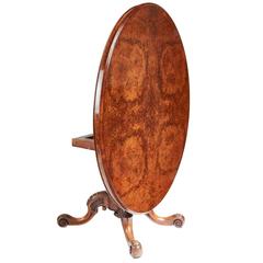 Fine Quality Victorian Oval Burr Walnut Centre Table