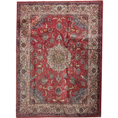 Vintage Splendid 20th Century Persian Sarouq with Animal Motifs