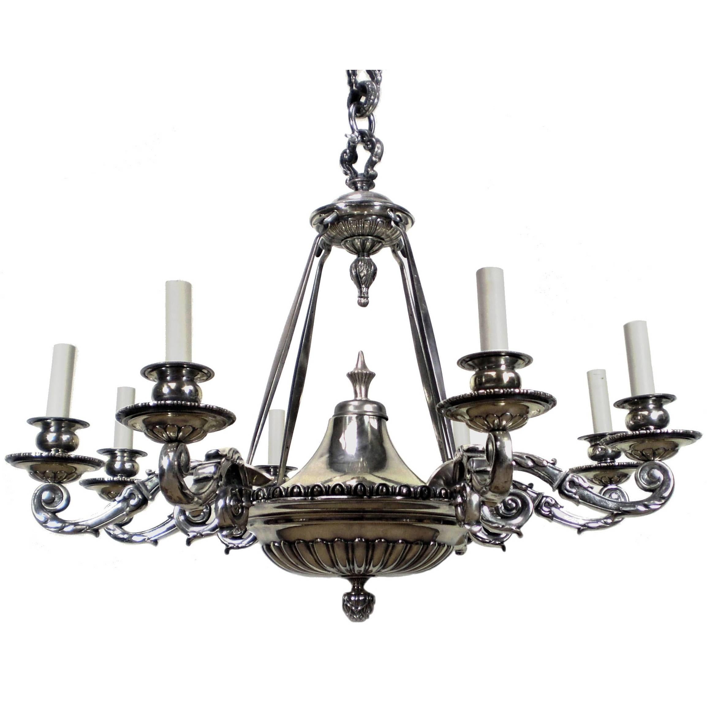 Large Silver Charles II Style Chandelier