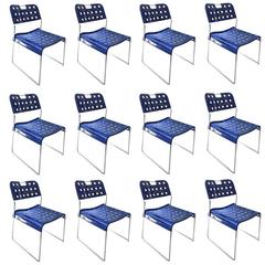 1971, Rodney Kinsman, Set Blue Omstak Stacking Chairs