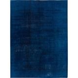 Vintage Blue Distressed Overdyed Rug