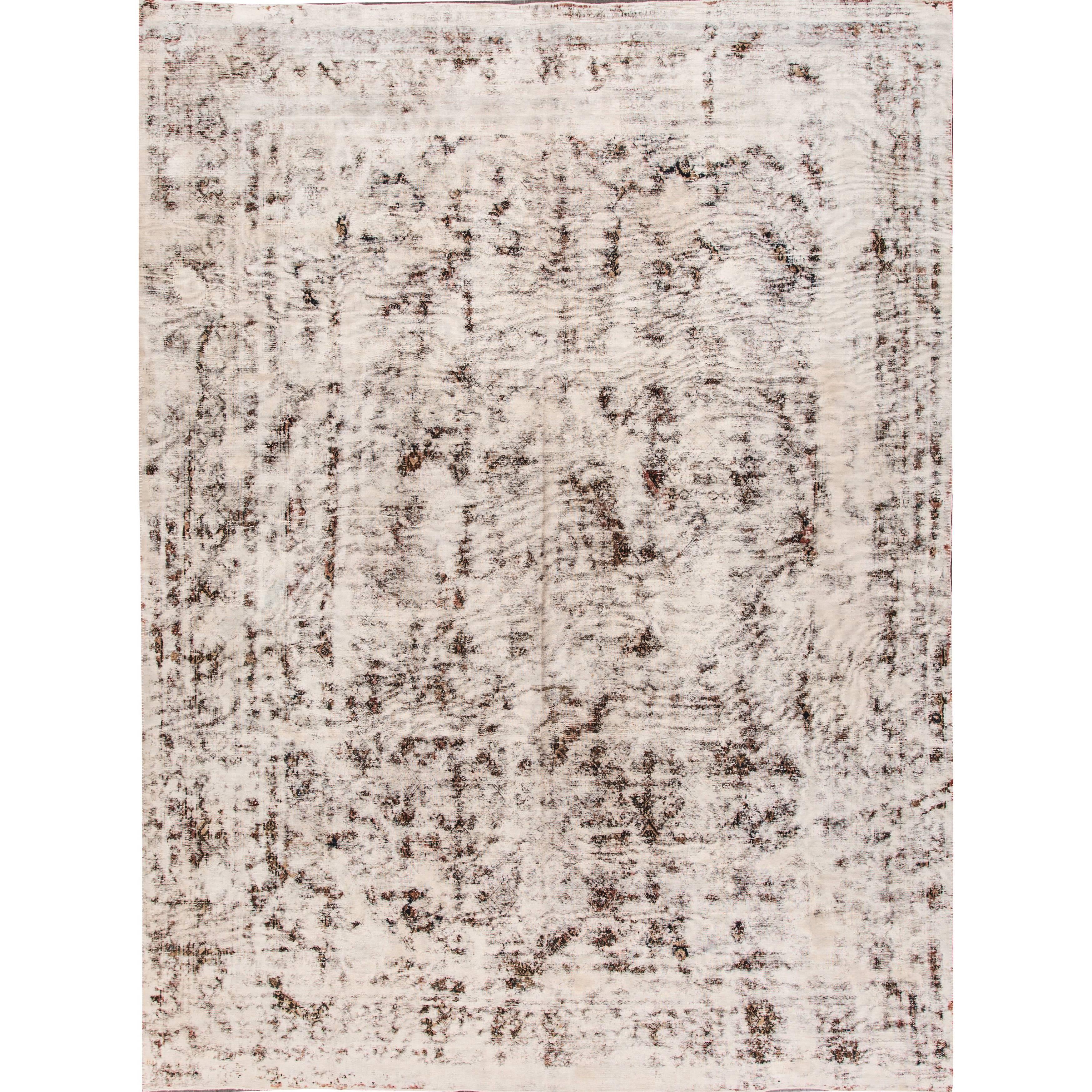 Vintage Overdyed Handmade Rusted Wool Rug  For Sale