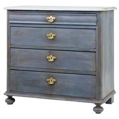 Antique 19th Century Danish Painted Pine Chest of Drawers