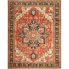 Antique Serapi Persian Rug 7