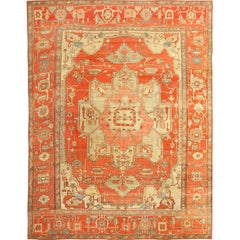 Beautiful Antique Serapi Persian Rug. Size: 9 ft 6 in x 11 ft 10 in 
