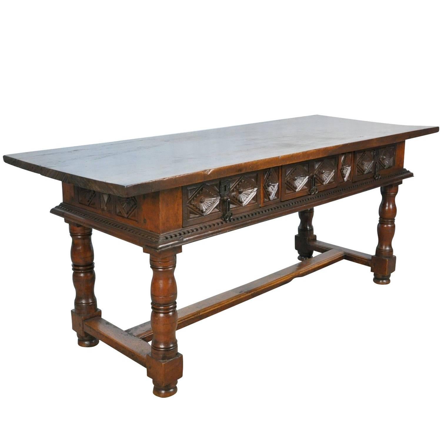 Spanish 18th Century Walnut Reflectoire Table or Desk
