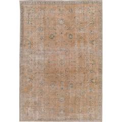 Vintage Distressed Persian Tabriz Rug