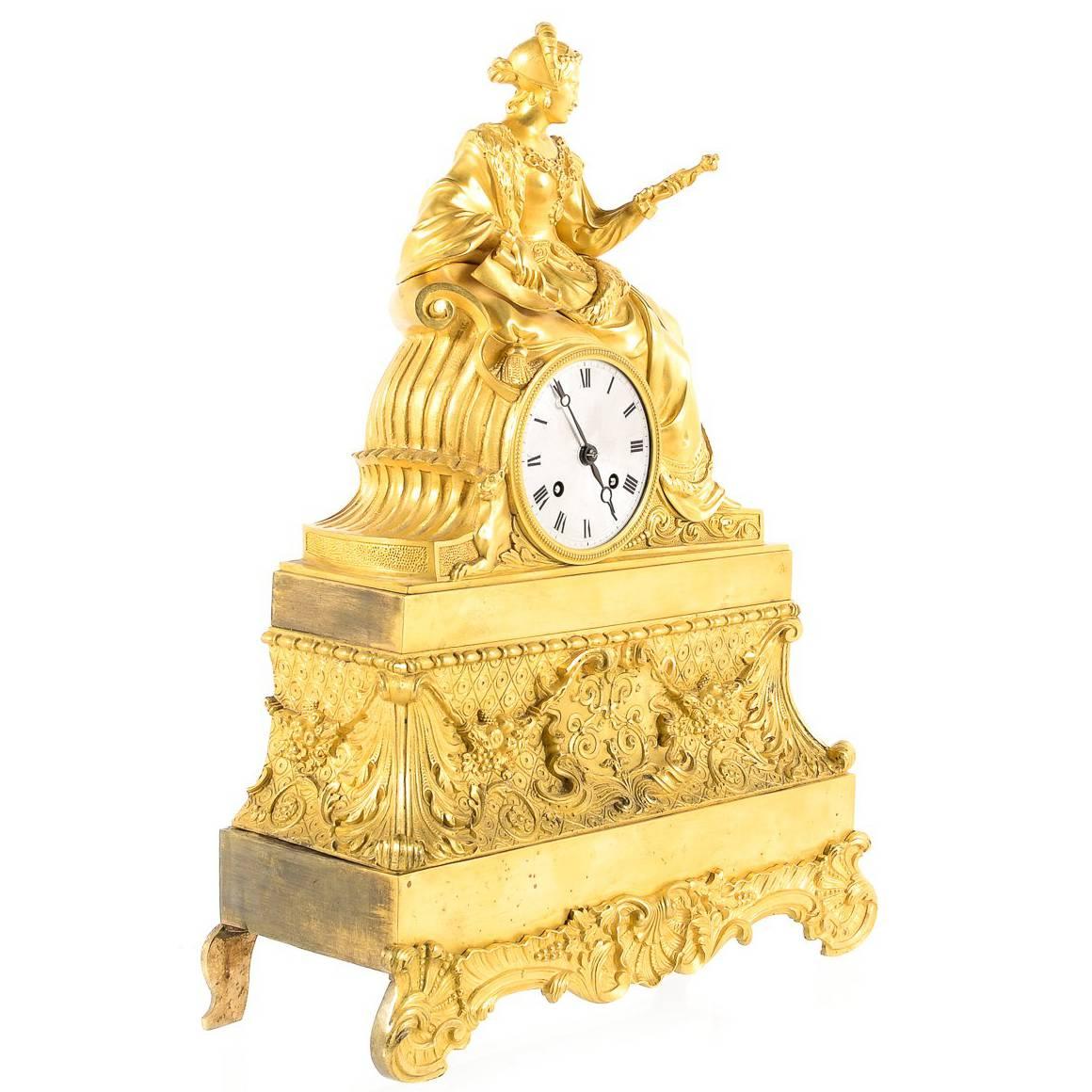 French Gilt Clock from Paris, circa 1820