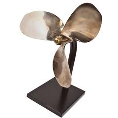 Vintage Beautiful and Large Nautical Brass Lifeboat Propeller, circa 1970s