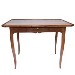 French Louis-Philippe Style Walnut Game Table with Single Drawer, circa 1850