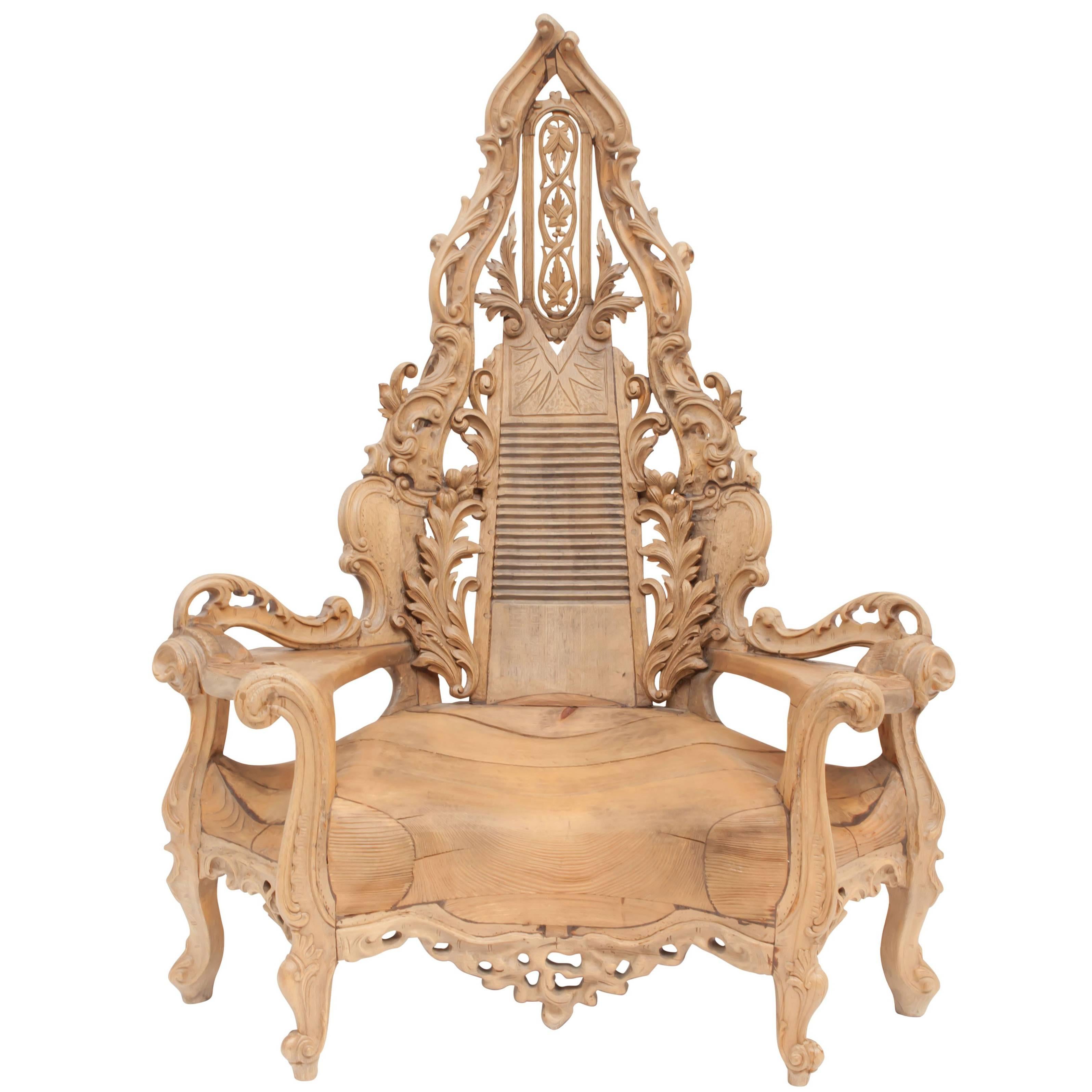 French Ornamental wooden Throne Chair