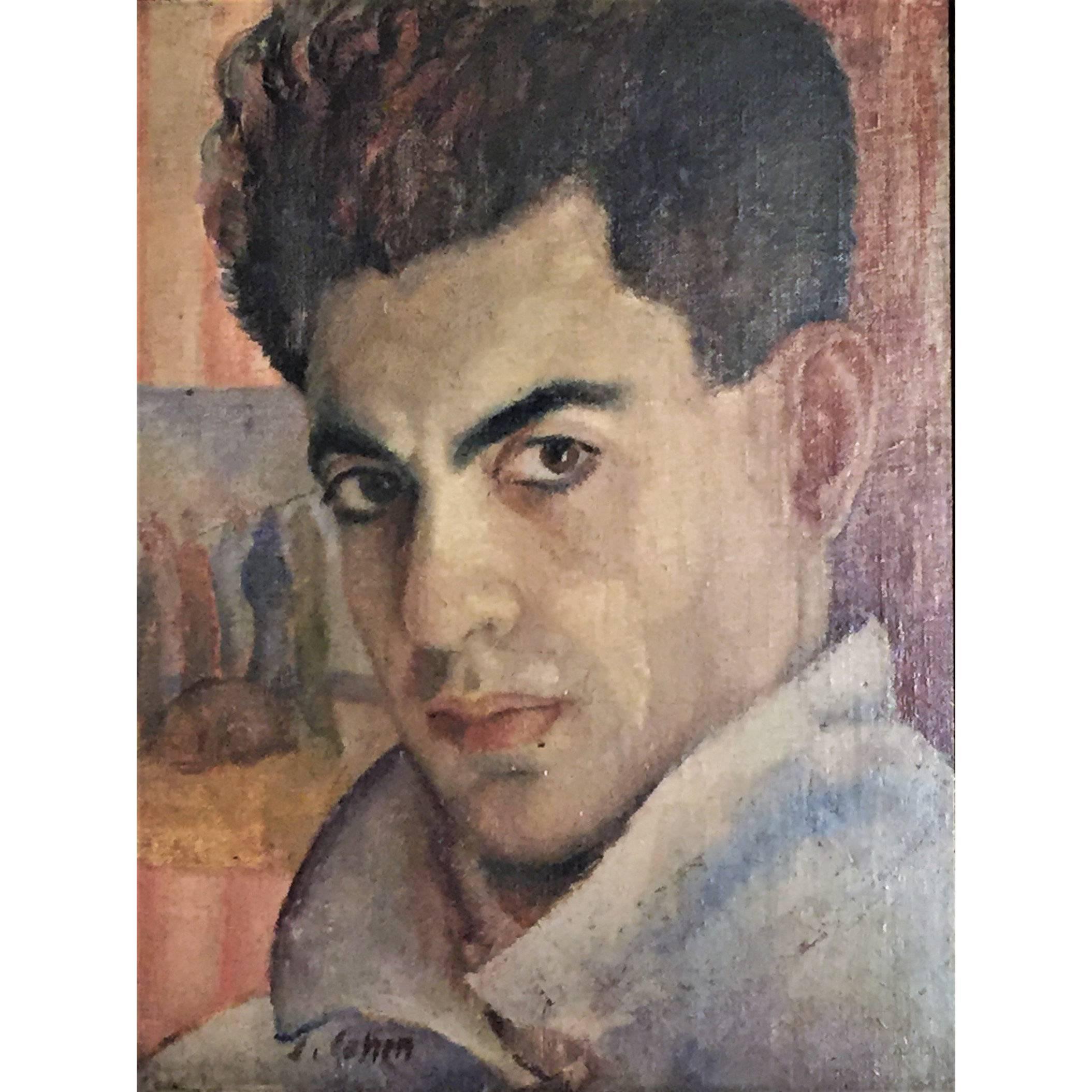 J. Cohen, Portrait of a Man, Oil Painting, circa 1950s