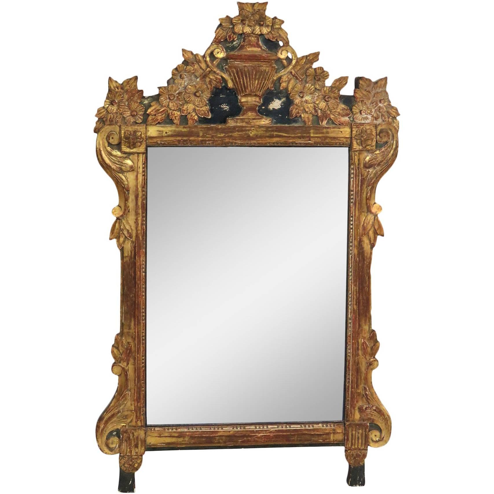Antique Gilt Carved Hanging Wall Mirror