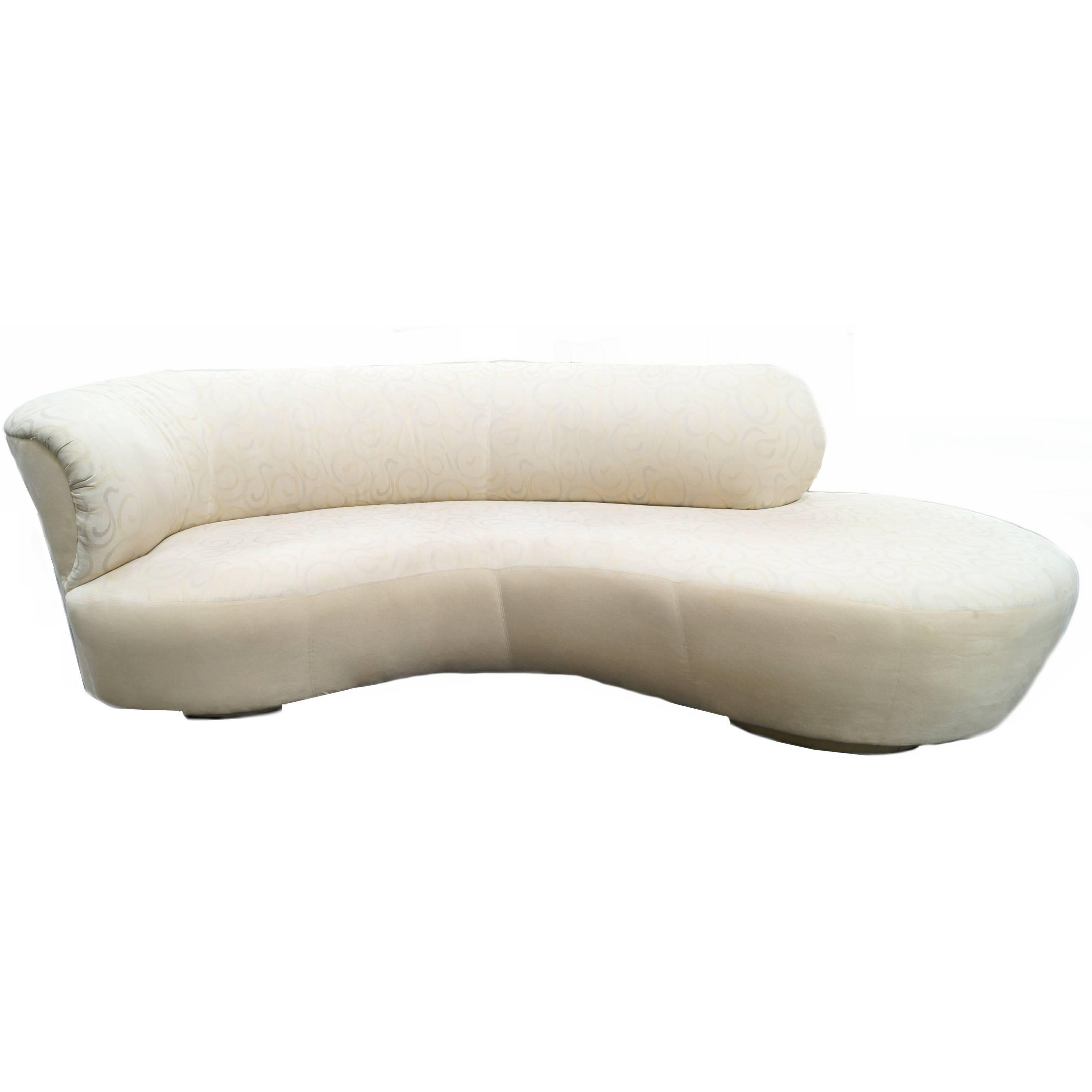 Vladimir Kagan style serpentine cloud sofa.