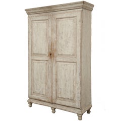 Antique Swedish Painted Gustavian Armoire/Cabinet, Late 18th Century
