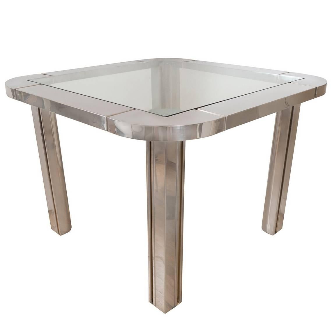 Polished Nickel and Brass Game Table