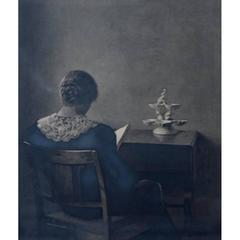Peter Ilsted "A woman reading", 1925 Opus 47, Mezzotint, Signed Peter Ilsted 12