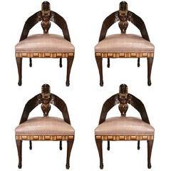 Three Important Egyptian Style English Mahogany Chairs 2