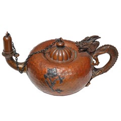 Lampada per sigari in rame e sterlina di Gorham 1882