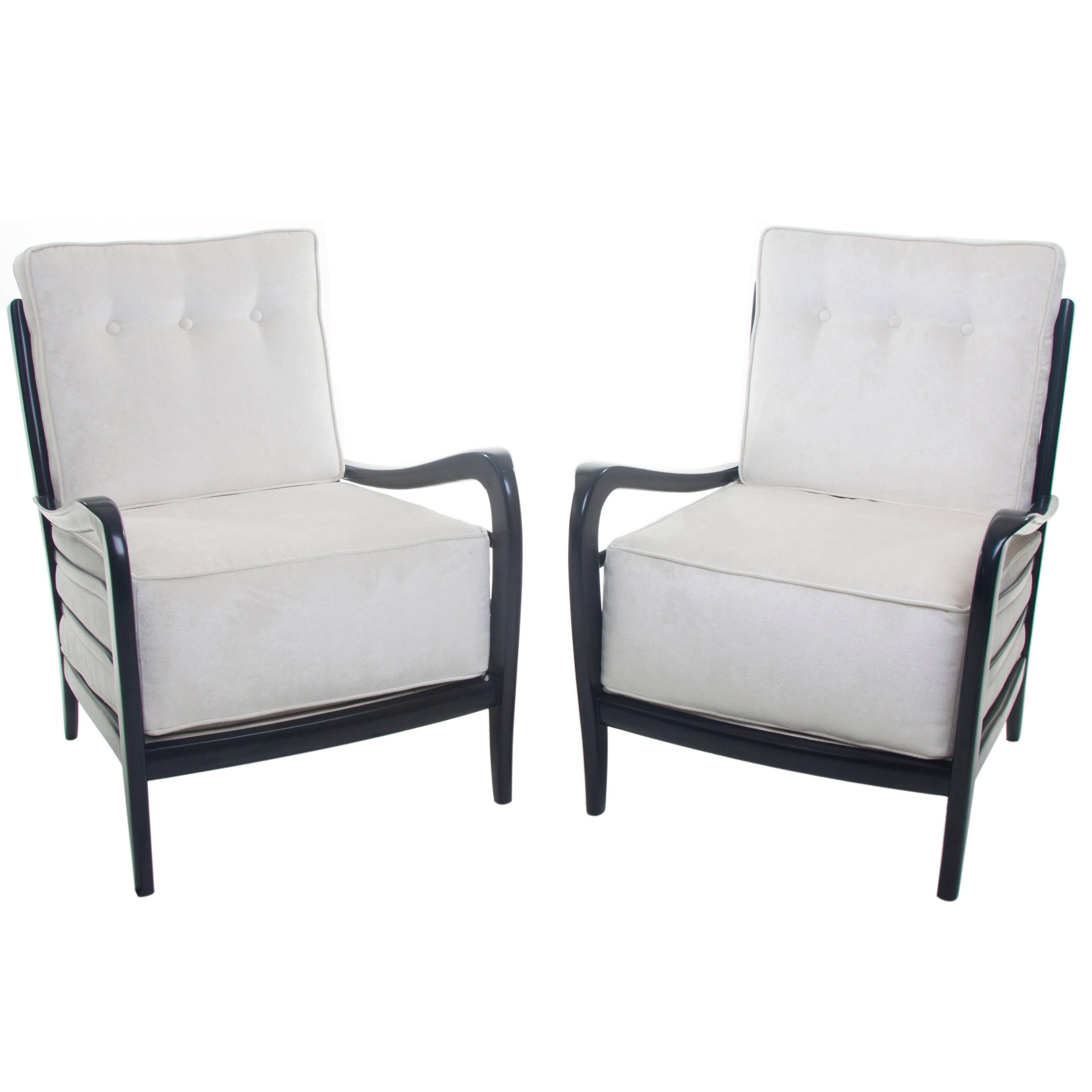 Paolo Buffa (Attributed) Pair of Modernist Lounge Chairs