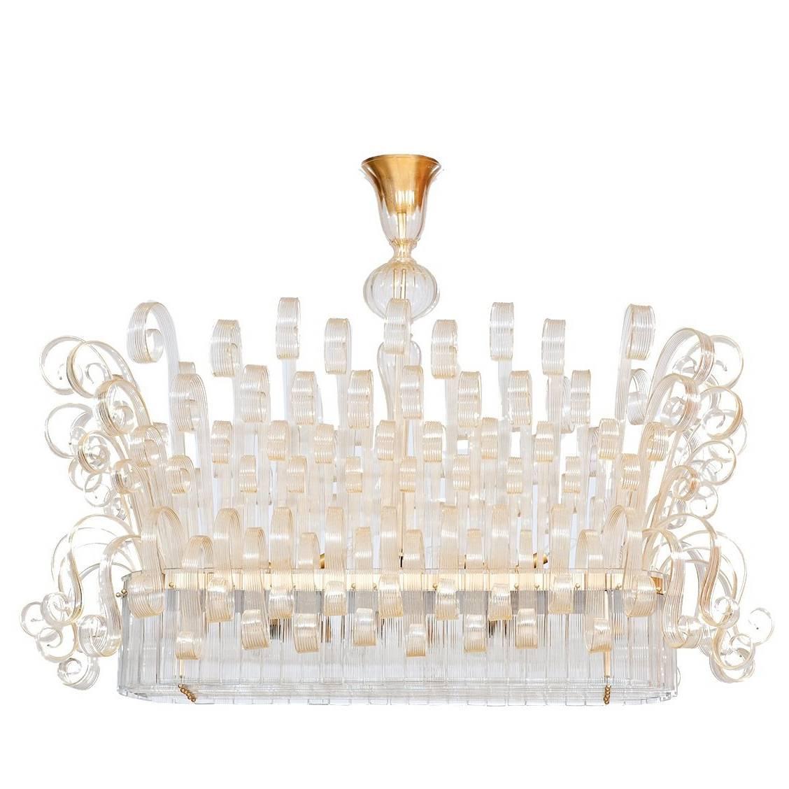 Limited Edition Italian Chandelier with 24-Karat Gold