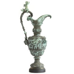 Exceptional French Bronze Ewer Attributed to Villemsens of Paris